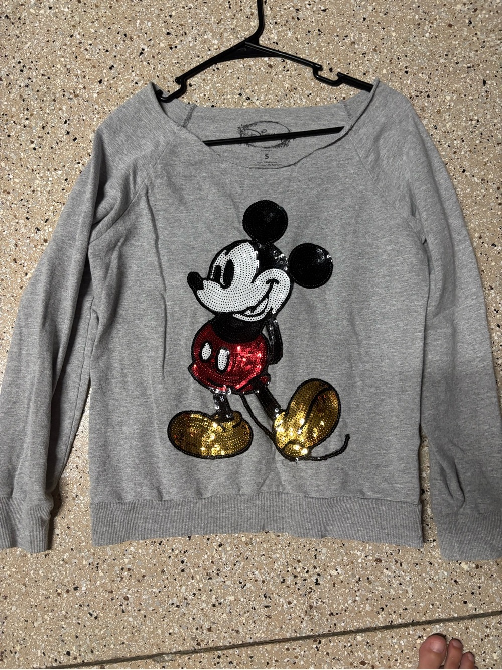 Disney Gray Sequin Mickey Mouse Sweatshirt